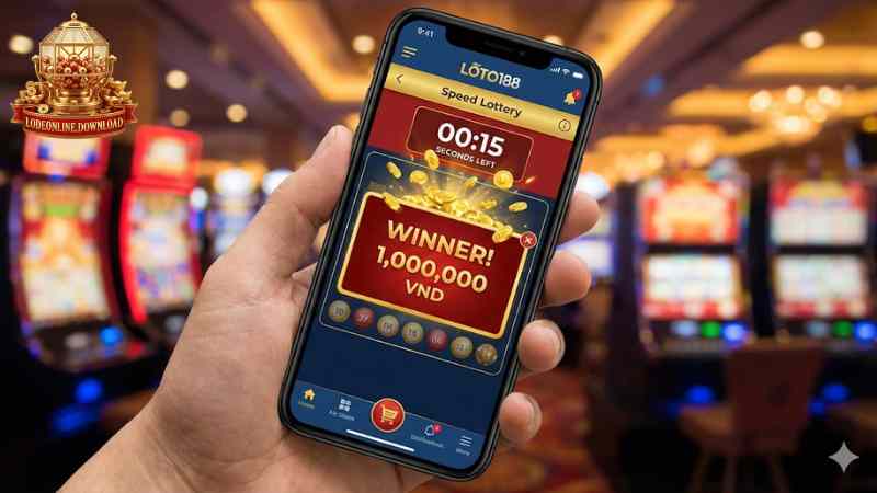 Giao diện đặt cược xổ số siêu tốc hiện đại trên App Loto188.